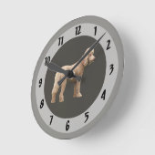 アプリコットプードル ラウンド壁時計 (傾斜)