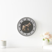 アプリコットプードル ラウンド壁時計 (ホーム)