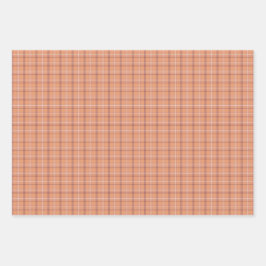 アプリコットホワイトのチェッククラシック柄 ラッピングペーパーシート