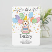 アプリコットホワイトコックポカバポウドッグバースデーパーティー 招待状 (スタンド正面)