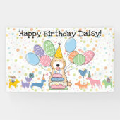 アプリコットホワイトコックポカバポウドッグバースデーパーティー 横断幕 (横)