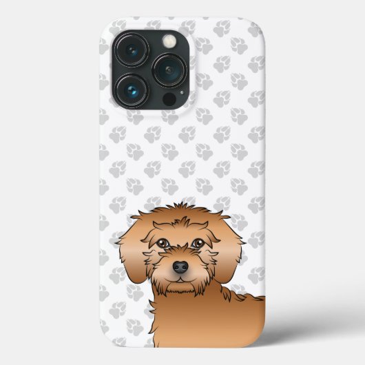 アプリコットミニゴルデンドルキュートな漫画の犬の頭 Case-Mate iPhoneケース (裏面)