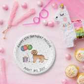 アプリコットミニゴールデンドルマンガードッグ – 誕生日 ペーパープレート (パーティー)