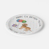アプリコットミニゴールデンドルマンガードッグ – 誕生日 ペーパープレート (アングル)
