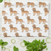 アプリコットミニゴールデンドールかわいい漫画の犬のパターン キッチンタオル (折り畳み)