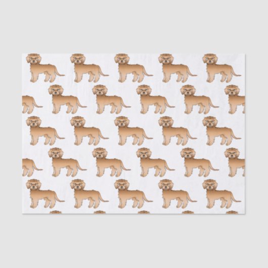 アプリコットミニゴールデンドールかわいい漫画の犬のパターン 薄葉紙 (正面)