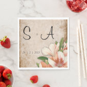 アプリコットリリーヴィンテージウェディング スタンダードランチョンナプキン (インサイチュ)