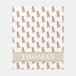 アプリコットレッドパーソナライズされたゴールデンドードル フリースブランケット
