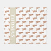 アプリコットレッドパーソナライズされたゴールデンドードル フリースブランケット (正面(横))