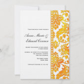 アプリコットヴィンテージダマス結婚クレースズ 招待状 (正面)