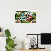 アプリコットヴィンテージフルーツとアート ポスター (ホームオフィス)