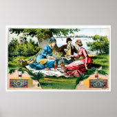 アプリコットヴィンテージフルーツとアート ポスター (正面)