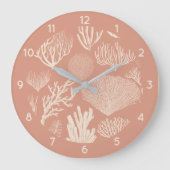 アプリコット大時計のサンゴ礁 ラージ壁時計 (正面)