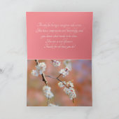 アプリコット日本のの花の房 サンキューカード (内部)