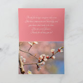 アプリコット日本のの花の芽 サンキューカード (内部)