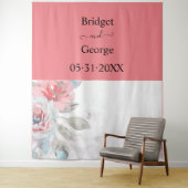 アプリコット水彩抽象芸術牡丹バラ結婚ズ タペストリー (インサイチュ)