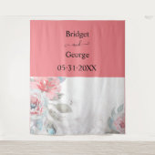 アプリコット水彩抽象芸術牡丹バラ結婚ズ タペストリー (正面)