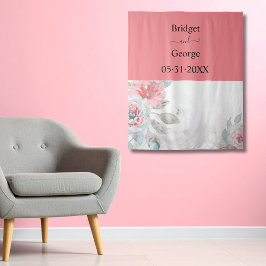 アプリコット水彩抽象芸術牡丹バラ結婚ズ タペストリー