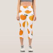 アプリコット水彩白地ヴィンテージ カプリレギンス (正面)