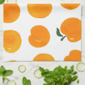 アプリコット水彩白地ヴィンテージ キッチンタオル (折り畳み)