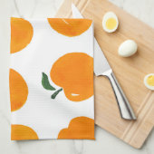 アプリコット水彩白地ヴィンテージ キッチンタオル (四つ折り)