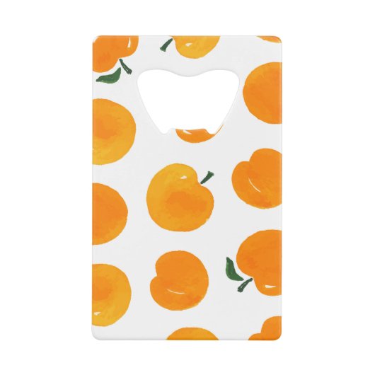 アプリコット水彩白地ヴィンテージ クレジットカード栓抜き (正面)