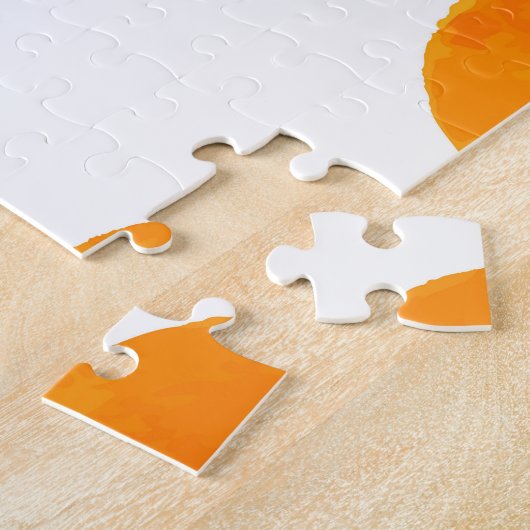 アプリコット水彩白地ヴィンテージ ジグソーパズル (側面)