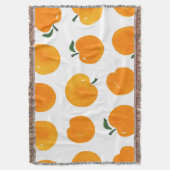 アプリコット水彩白地ヴィンテージ スローブランケット (正面縦)