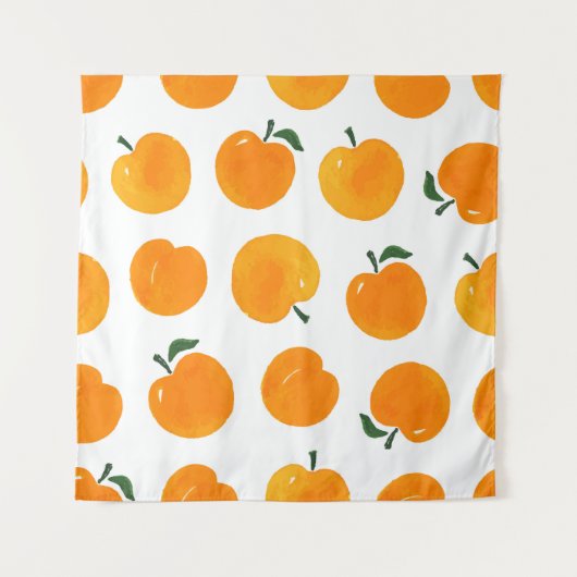 アプリコット水彩白地ヴィンテージ タペストリー (正面)