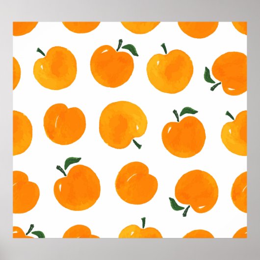 アプリコット水彩白地ヴィンテージ ポスター (正面)