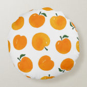 アプリコット水彩白地ヴィンテージ ラウンドクッション (裏面)