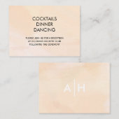 アプリコット水彩結婚式レセプションカード エンクロージャーカード (正面/裏面)