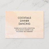 アプリコット水彩結婚式レセプションカード エンクロージャーカード (正面)