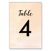 アプリコット水結婚色のテーブル番号カード テーブルナンバー (裏面)