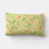 アプリコット牡丹フローラ水彩腰枕 ランバークッション (裏面)