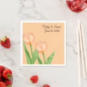 アプリコット結婚チューリップ スタンダードカクテルナプキン (インサイチュ)