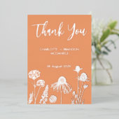 アプリコット結婚ワイルドフラワーの金ゴールド 箔招待状 (立ち正面)