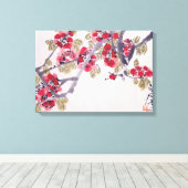 アプリコット花 キャンバスプリント (インサイチュ (ウッドフロア))