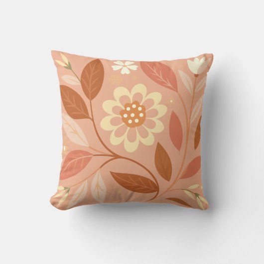 アプリコット赤面フローラガーデン装飾用クッション クッション (正面)
