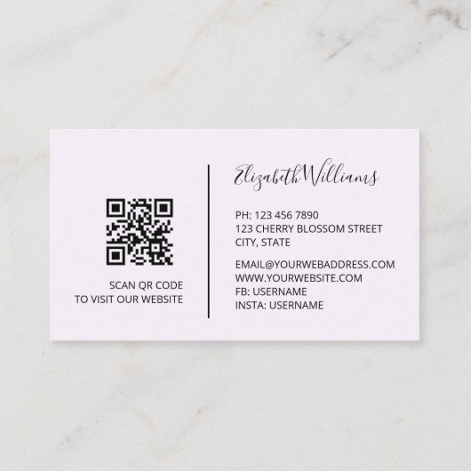 アプリコット金ゴールドインクマーブル | QRコード 名刺 (裏面)