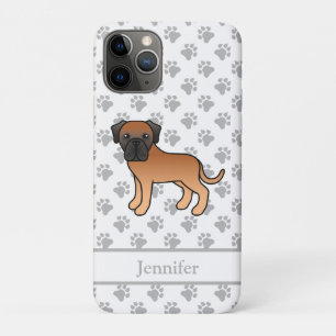 アプリコット イングリッシュ・マスティフ かわいい カートゥーン 犬 + 名前 iPhone 11 PROケース