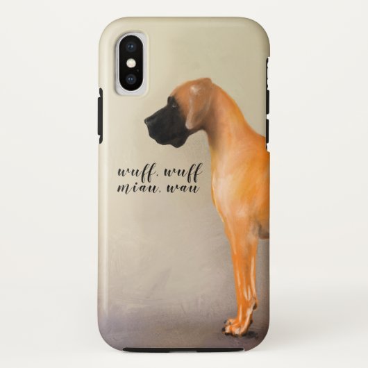 アプリコット・グレートデーン　テキスト入り Case-Mate iPhoneケース (裏面)