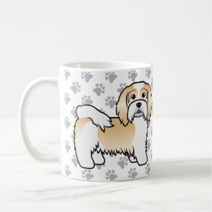 アプリコット+ホワイトのハバニーズのかわいいキャラクター犬 コーヒーマグカップ