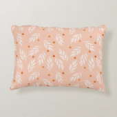アプリコモダンットピンクフローラ葉パターン アクセントクッション (裏面)