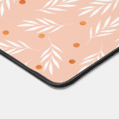 アプリコモダンットピンクフローラ葉パターン デスクマット (コーナー)