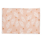 アプリコモダンットピンクフローラ葉パターン 枕カバー (裏面)