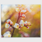 アプリコ日本のットの花アットオレンジサンセット ラッピングペーパー (フラット)