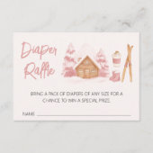 アプリスキピンクベビーシャワーおむつラッフル エンクロージャーカード (正面)