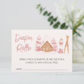 アプリスキピンクベビーシャワーおむつラッフル エンクロージャーカード (スタンド正面)