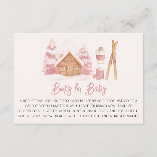 アプリスキピンクベビーシャワーブックベビー エンクロージャーカード (正面)